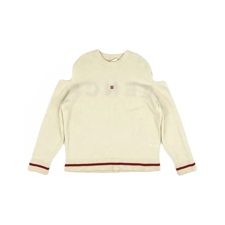 Givenchy Givenchy White Cold Shoulder Knit Sweater Size L / US 10 / IT 46 - 2 Thumbnail