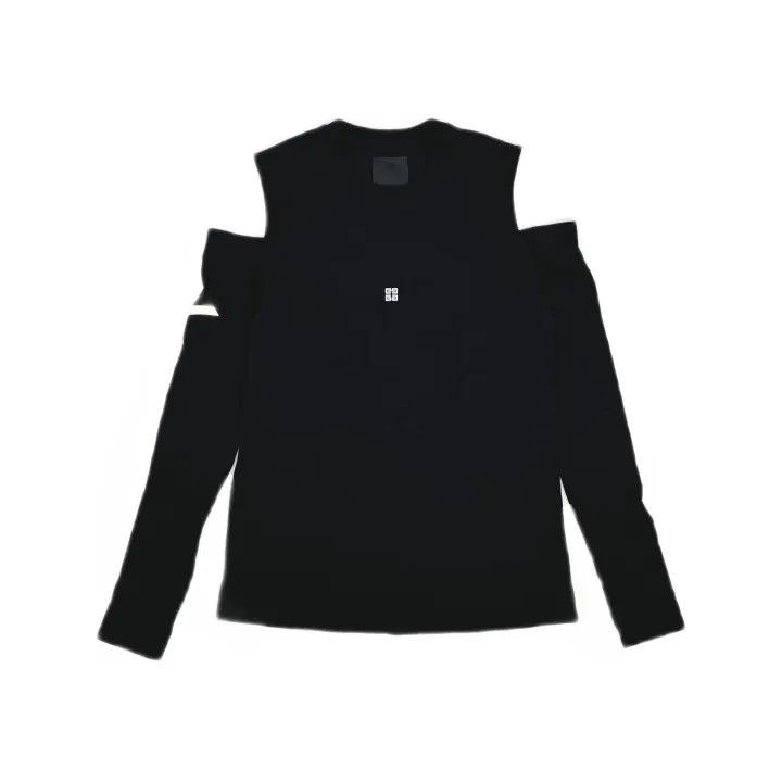Givenchy Givenchy Black Off-Shoulder Long Sleeve T-Shirt Size S / US 4 / IT 40 - 2 Thumbnail