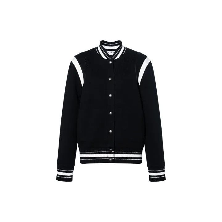 Givenchy Givenchy Black Logo Striped Knit Jacket Size L / US 10 / IT 46 - 2 Thumbnail