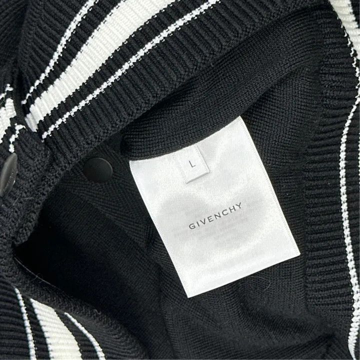 Givenchy Givenchy Black Logo Striped Knit Jacket Size L / US 10 / IT 46 - 4 Thumbnail