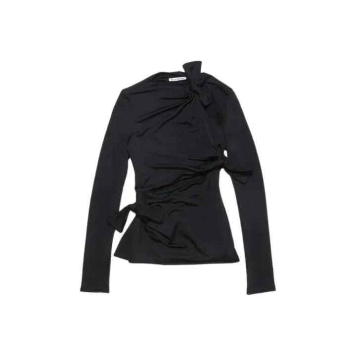 Acne Studios Acne Studios Black Hollow Detail Long Sleeve Top Size S / US 4 / IT 40 - 2 Thumbnail