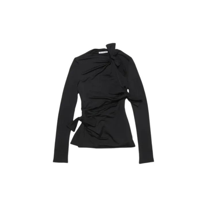 Acne Studios Acne Studios Black Hollow Detail Long Sleeve Top Size S / US 4 / IT 40 - 4 Thumbnail
