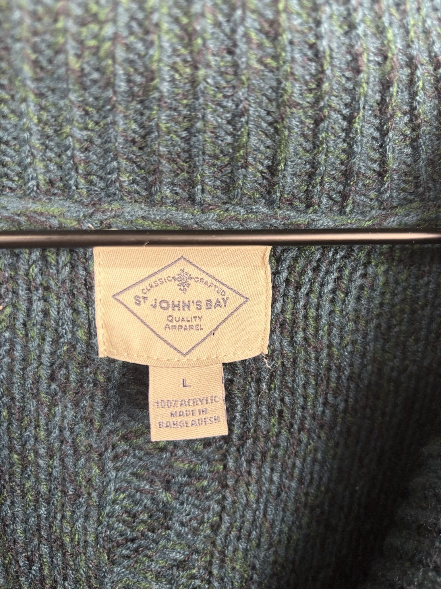 Vintage Vintage 90's Knit St. John's Bay Button Up Blank Blue Collared Cardigan Size L Size US L / EU 52-54 / 3 - 2 Thumbnail