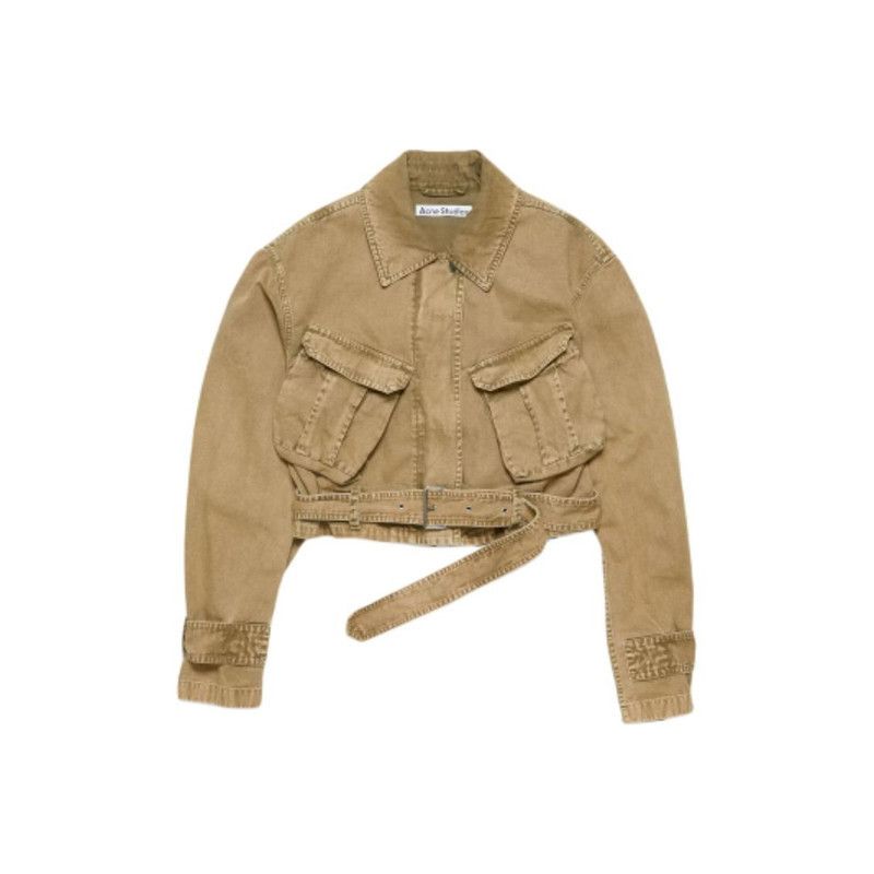 Acne Studios Acne Studios Beige Cropped Long Sleeve Jacket Size S / US 4 / IT 40 - 2 Thumbnail
