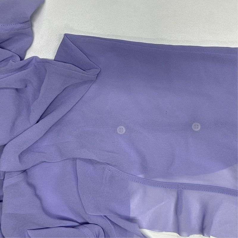 Acne Studios Acne Studios Purple Ruffle V-Neck Long Sleeve Blouse Size S / US 4 / IT 40 - 2 Thumbnail