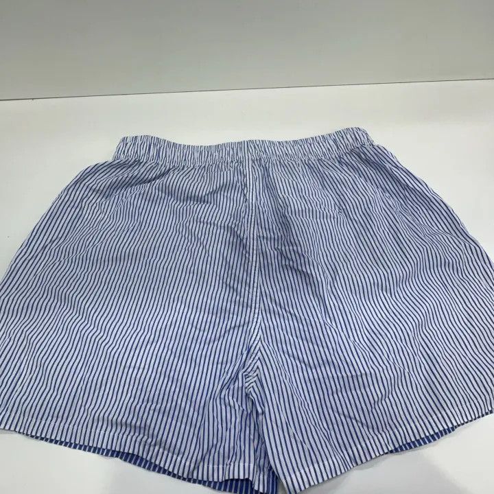AMI AMIPARIS Blue Striped Casual Shorts for Men 0079 Size US 34 / EU 50 - 8 Thumbnail