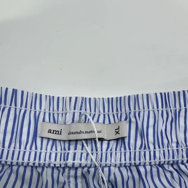 AMI AMIPARIS Blue Striped Casual Shorts for Men 0079 Size US 34 / EU 50 - 5 Thumbnail