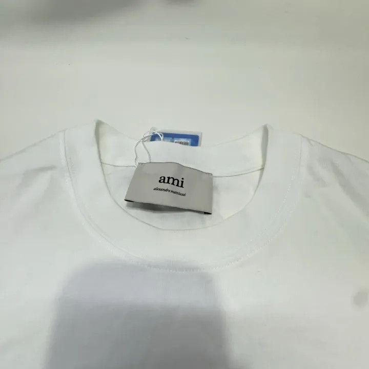 AMI AMIPARIS Plain White Short Sleeve T-Shirt 0079 Size US S / EU 44-46 / 1 - 8 Thumbnail