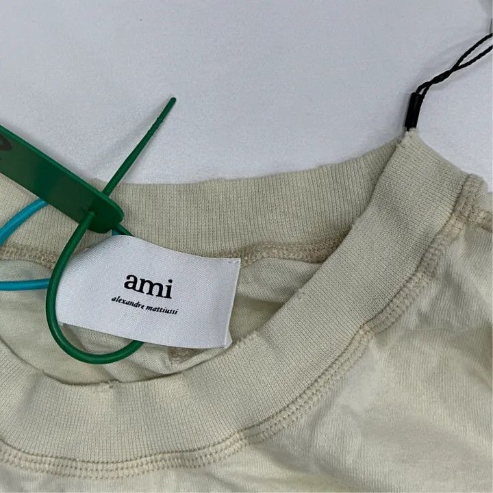 AMI AMIPARIS Yellow Logo Embroidered Short Sleeve T-Shirt 0079 Size US L / EU 52-54 / 3 - 2 Thumbnail