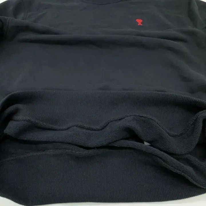 AMI AMIPARIS Black Sweatshirt with Red Heart Embroidery 0079 Size US L / EU 52-54 / 3 - 7 Thumbnail