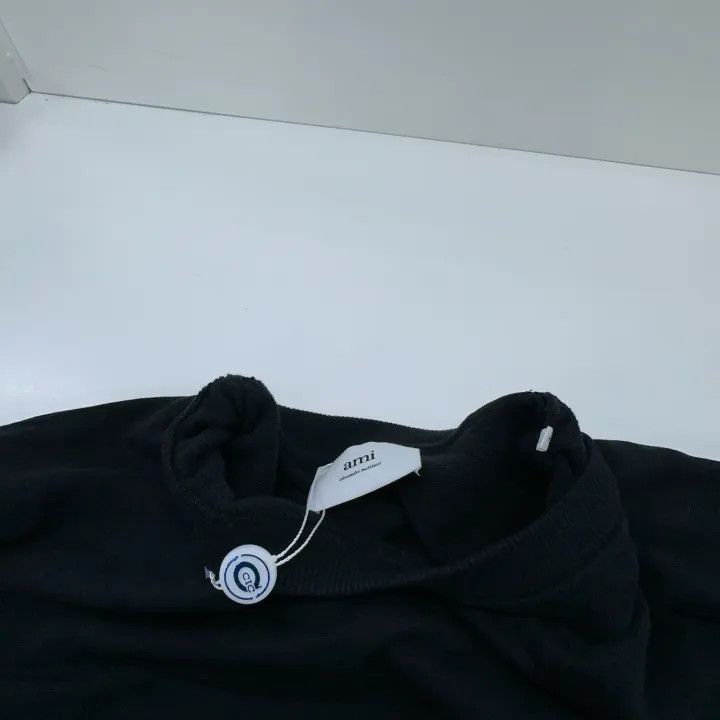 AMI AMIPARIS Black Sweatshirt with Red Heart Embroidery 0079 Size US L / EU 52-54 / 3 - 6 Thumbnail