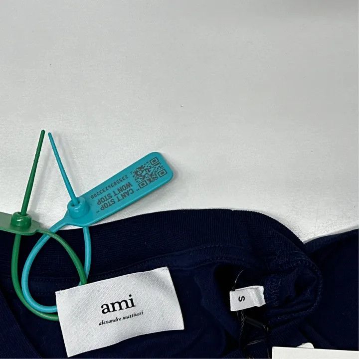 AMI AMIPARIS SS23 Embroidered Logo T-shirt 0079 Size US S / EU 44-46 / 1 - 2 Thumbnail