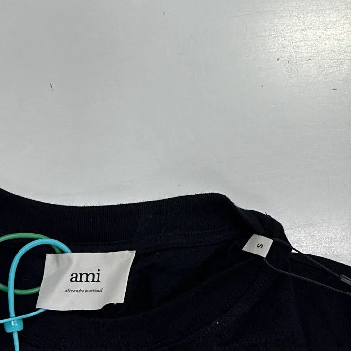 AMI AMIPARIS Comfortable Black Cotton T-Shirt 0079 Size US S / EU 44-46 / 1 - 2 Thumbnail