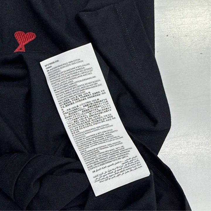 AMI AMIPARIS Comfortable Black Cotton T-Shirt 0079 Size US S / EU 44-46 / 1 - 4 Thumbnail