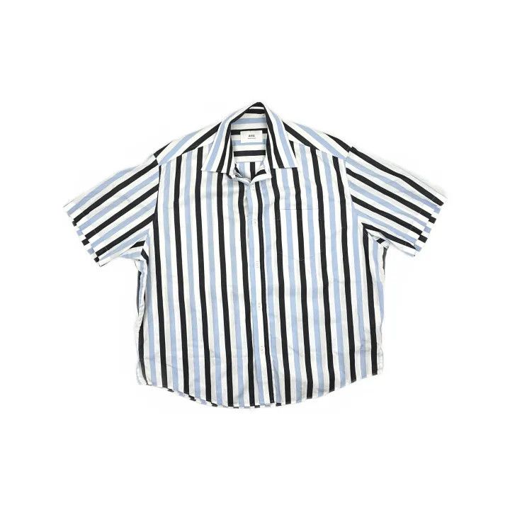AMI AMIPARIS Striped Short Sleeve Shirt 0079 Size US M / EU 48-50 / 2 - 2 Thumbnail