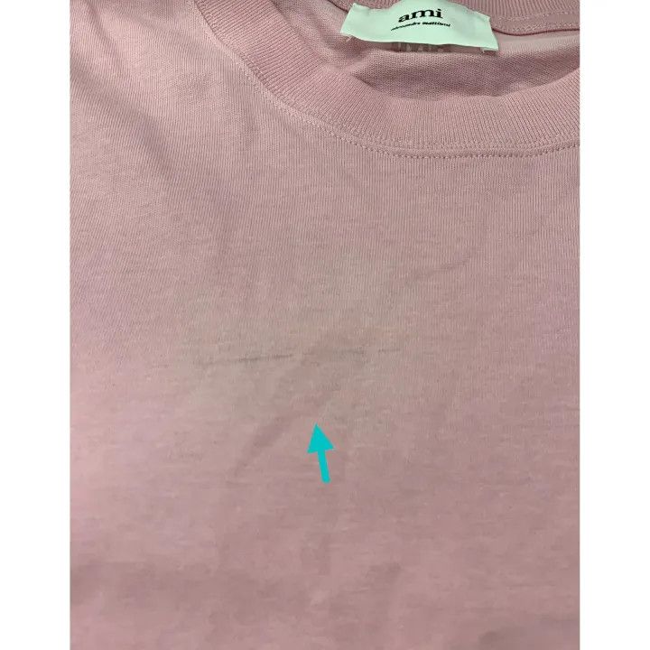 AMI AMIPARIS Pink Heart Logo Short Sleeve T-Shirt 0079 Size US XXL / EU 58 / 5 - 4 Thumbnail
