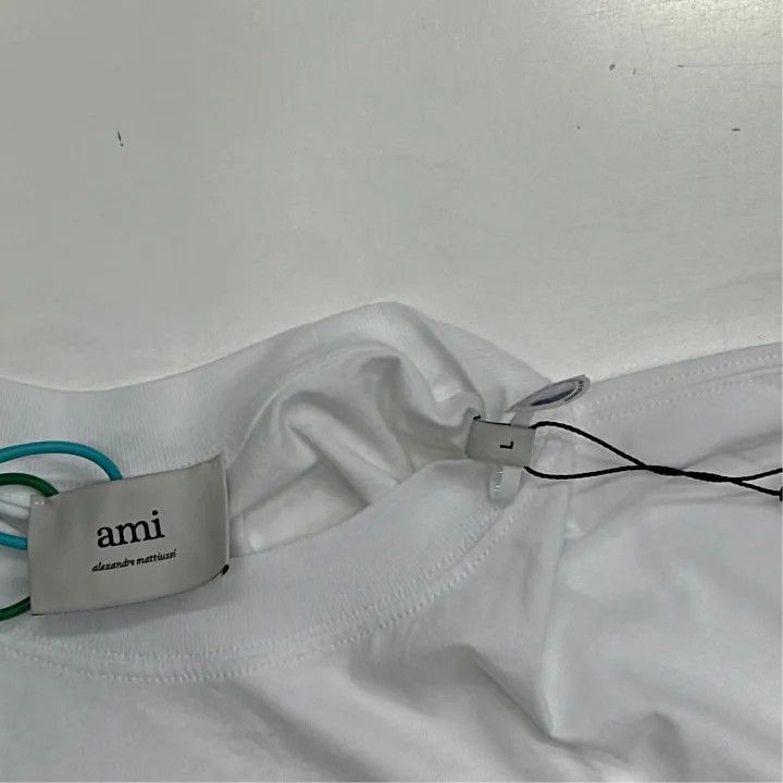 AMI AMIPARIS White Crew Neck Cotton Short Sleeve T-Shirt 0079 Size US L / EU 52-54 / 3 - 2 Thumbnail