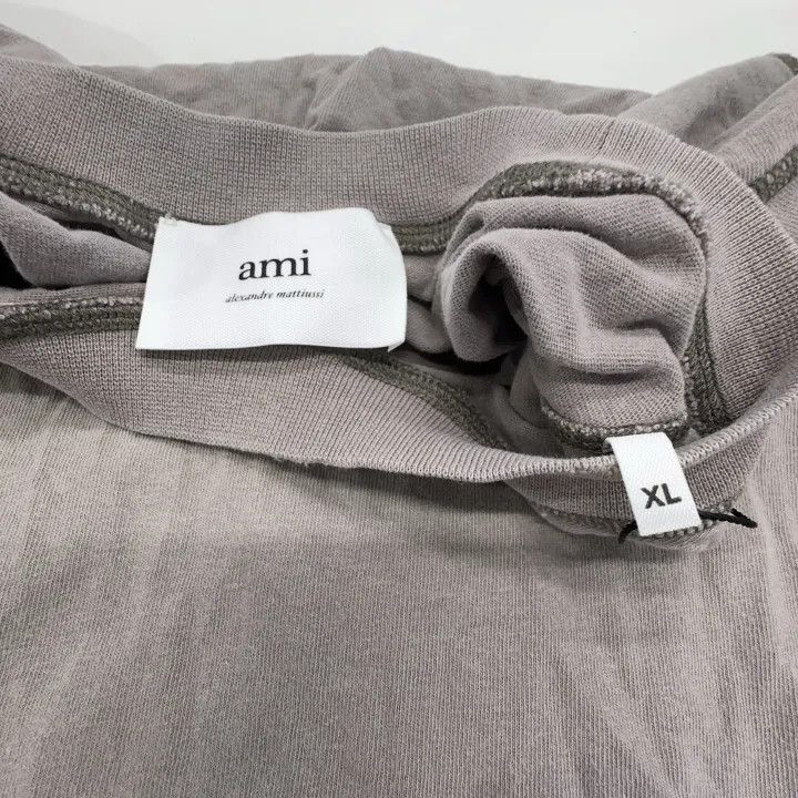 AMI Ami Paris Logo Embroidered Short Sleeve T-Shirt 0079 Size US XL / EU 56 / 4 - 3 Thumbnail