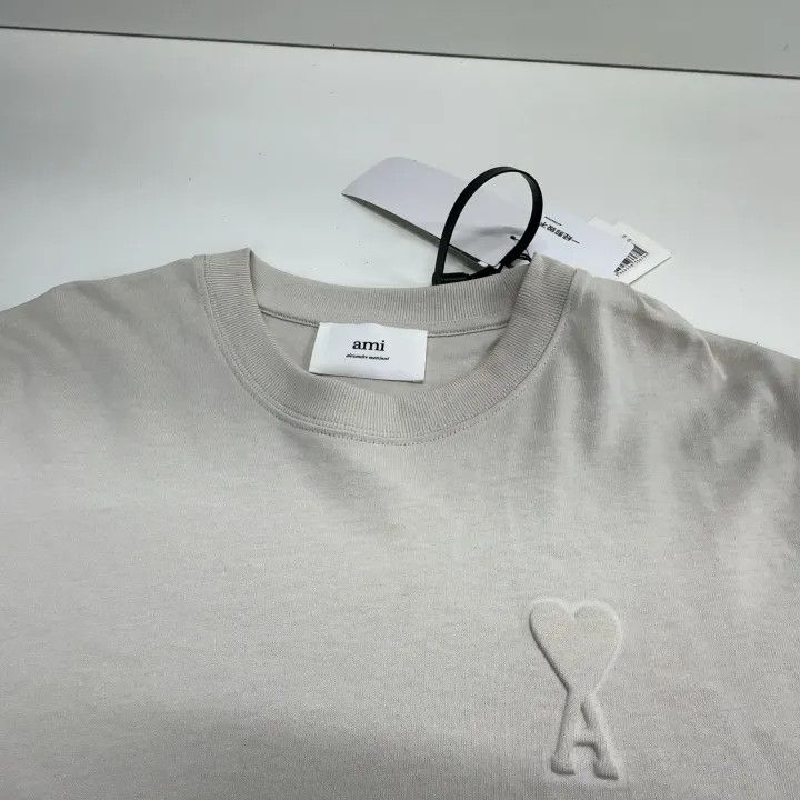 AMI AMIPARIS SS24 Heart Pattern Cotton Short Sleeve Tee 0079 Size US XS / EU 42 / 0 - 7 Thumbnail