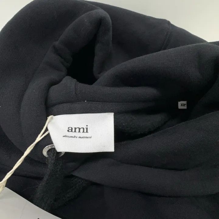 AMI AMIPARIS Black Hooded Pullover Sweatshirt 0079 Size US XL / EU 56 / 4 - 5 Thumbnail