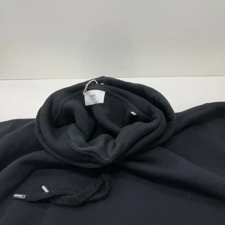 AMI AMIPARIS Black Hooded Pullover Sweatshirt 0079 Size US XL / EU 56 / 4 - 7 Thumbnail