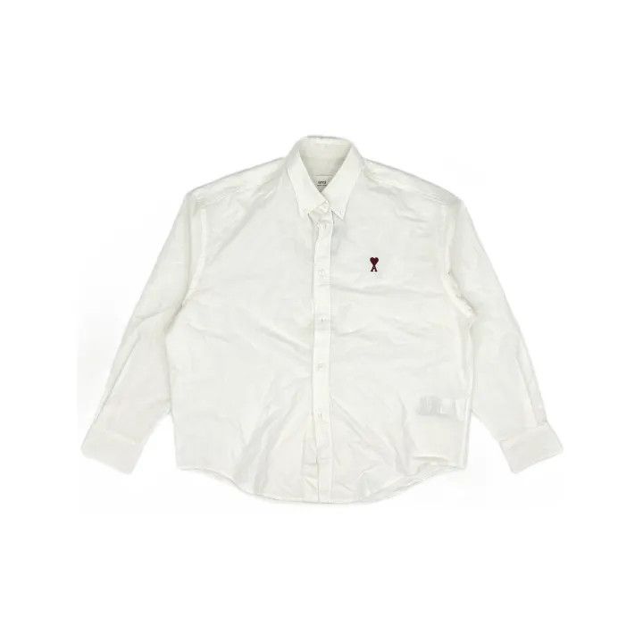 AMI AMIPARIS Red Heart Long Sleeve Button-Up Shirt 0079 Size US S / EU 44-46 / 1 - 2 Thumbnail
