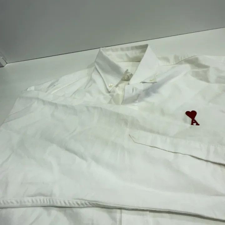 AMI AMIPARIS Red Heart Long Sleeve Button-Up Shirt 0079 Size US S / EU 44-46 / 1 - 8 Thumbnail