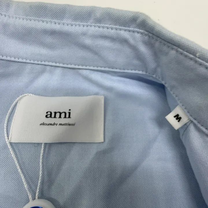 AMI AMIPARIS SS23 Short Sleeve Shirt in Sky Blue 0079 Size US M / EU 48-50 / 2 - 5 Thumbnail