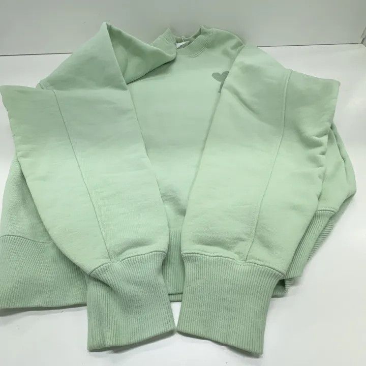 AMI AMIPARIS SS22 Mint Green Heart Logo Sweatshirt 0079 Size US S / EU 44-46 / 1 - 11 Thumbnail