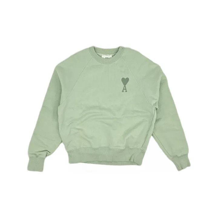 AMI AMIPARIS SS22 Mint Green Heart Logo Sweatshirt 0079 Size US S / EU 44-46 / 1 - 2 Thumbnail