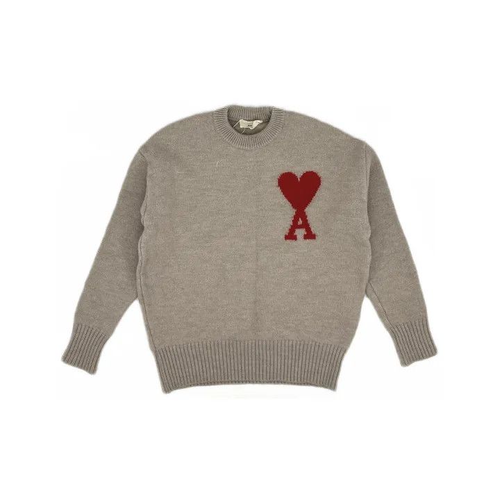 AMI AMIPARIS Love Logo Wool Sweater Unisex 0079 Size US XS / EU 42 / 0 - 2 Thumbnail