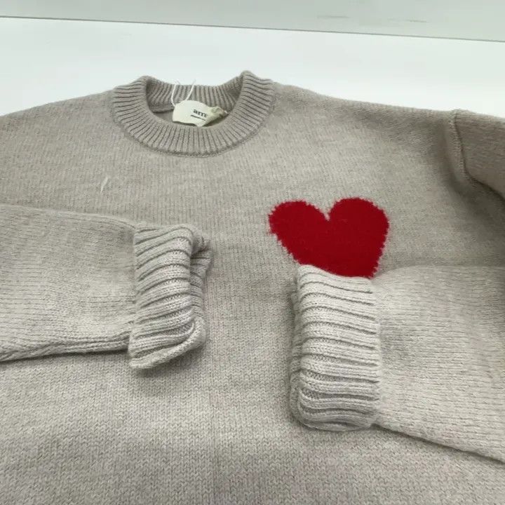 AMI AMIPARIS Love Logo Wool Sweater Unisex 0079 Size US XS / EU 42 / 0 - 9 Thumbnail