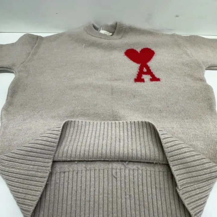 AMI AMIPARIS Love Logo Wool Sweater Unisex 0079 Size US XS / EU 42 / 0 - 8 Thumbnail