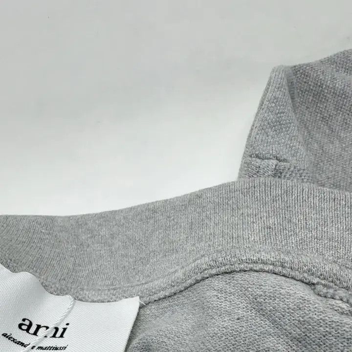 AMI AMIPARIS Gray Cotton Heart Print Polo Shirt 0079 Size US S / EU 44-46 / 1 - 10 Thumbnail