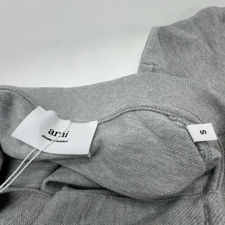 AMI AMIPARIS Gray Cotton Heart Print Polo Shirt 0079 Size US S / EU 44-46 / 1 - 9 Thumbnail