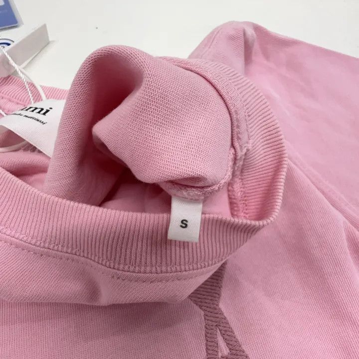 AMI AMIPARIS Pink Heart Logo Short Sleeve T-Shirt 0079 Size US S / EU 44-46 / 1 - 6 Thumbnail