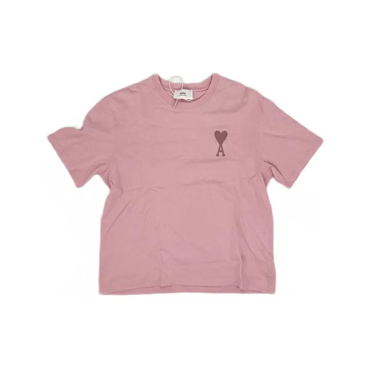 AMI AMIPARIS Pink Heart Logo Short Sleeve T-Shirt 0079 Size US S / EU 44-46 / 1 - 2 Thumbnail