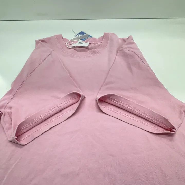 AMI AMIPARIS Pink Heart Logo Short Sleeve T-Shirt 0079 Size US S / EU 44-46 / 1 - 14 Thumbnail