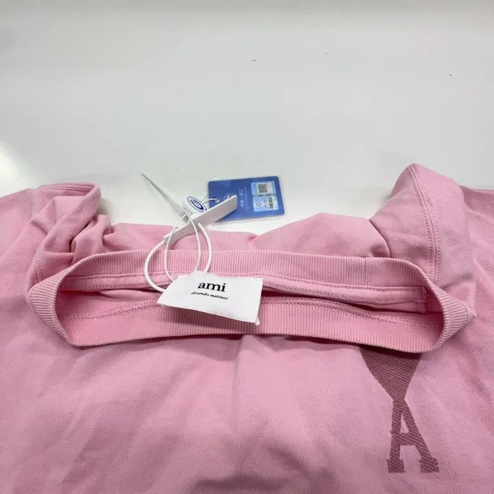 AMI AMIPARIS Pink Heart Logo Short Sleeve T-Shirt 0079 Size US S / EU 44-46 / 1 - 7 Thumbnail