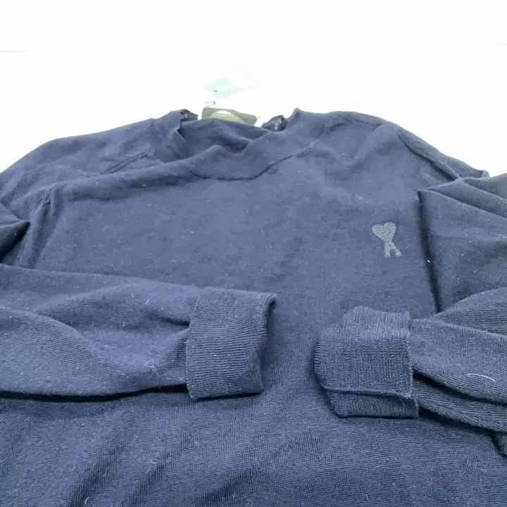 AMI AMIPARIS Navy Heart Embroidered Crewneck Sweater 0079 Size US L / EU 52-54 / 3 - 9 Thumbnail