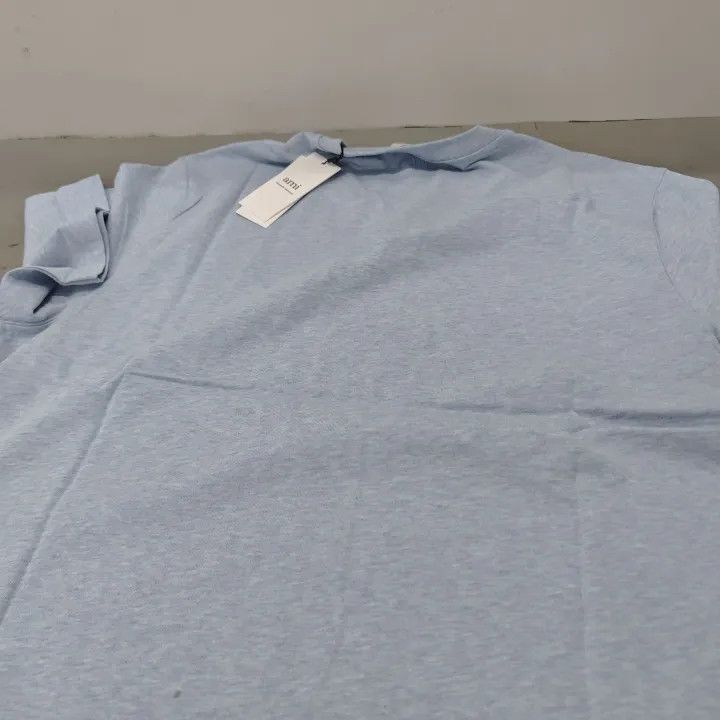 AMI AMIPARIS Heart Pattern Blue Short Sleeve T-Shirt 0079 Size US L / EU 52-54 / 3 - 3 Thumbnail