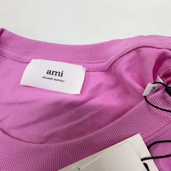 AMI Ami Paris Pink Heart Embroidered T-Shirt 0079 Size US XL / EU 56 / 4 - 5 Thumbnail