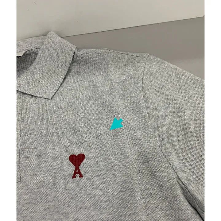 AMI AMIPARIS Comfort Heart Pattern Cotton Polo 0079 Size US L / EU 52-54 / 3 - 4 Thumbnail