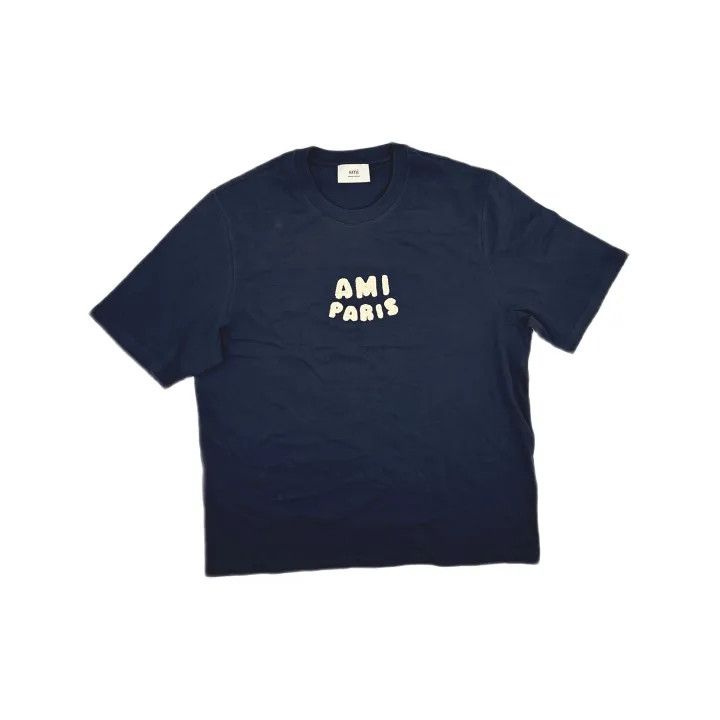 AMI AMI PARIS Logo Oversized Cotton T-Shirt 0079 Size US XL / EU 56 / 4 - 2 Thumbnail