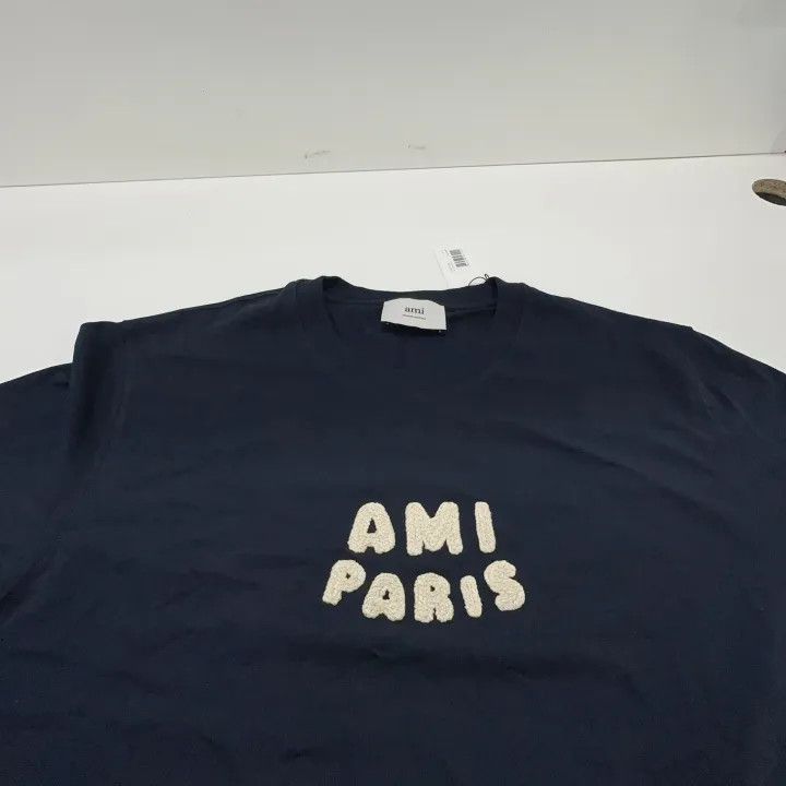AMI AMI PARIS Logo Oversized Cotton T-Shirt 0079 Size US XL / EU 56 / 4 - 8 Thumbnail