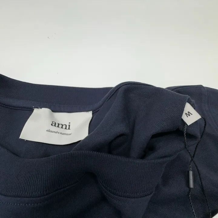 AMI AMIPARIS Casual Navy Heart-Embroidered T-Shirt 0079 Size US M / EU 48-50 / 2 - 5 Thumbnail