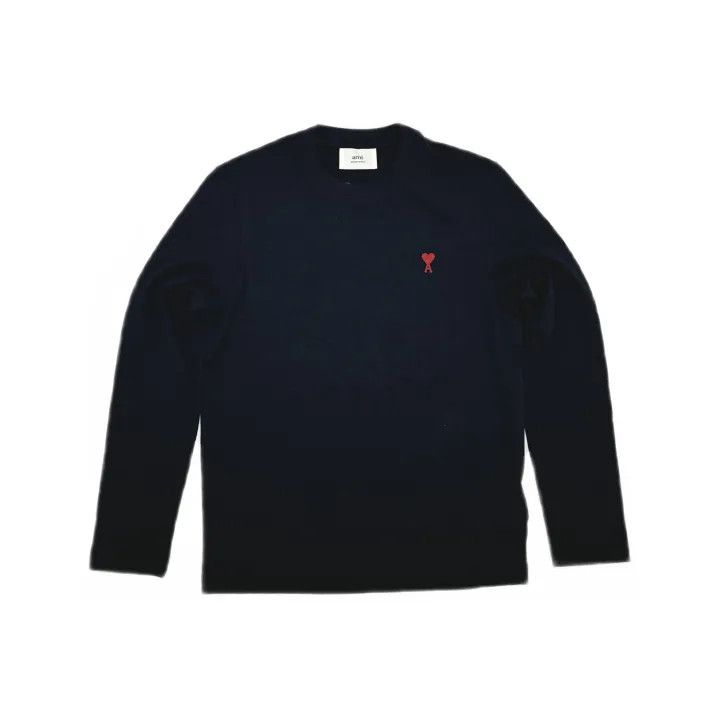 AMI AMIPARIS Black Logo Long Sleeve T-Shirt 0079 Size US M / EU 48-50 / 2 - 2 Thumbnail
