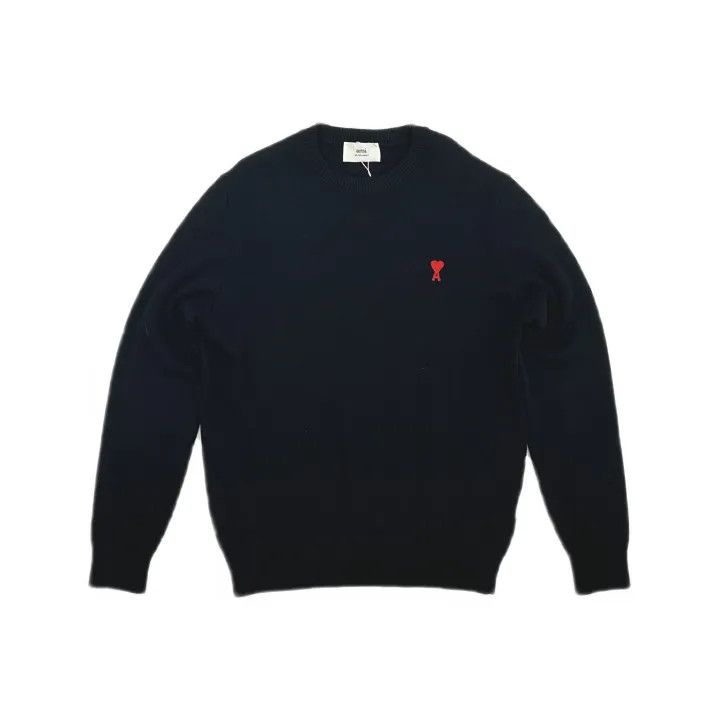 AMI AMIPARIS Black Heart Sweater for Men 0079 Size US L / EU 52-54 / 3 - 2 Thumbnail