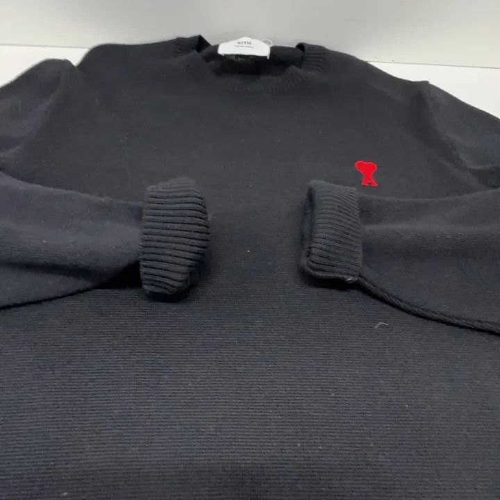 AMI AMIPARIS Black Heart Sweater for Men 0079 Size US L / EU 52-54 / 3 - 11 Thumbnail