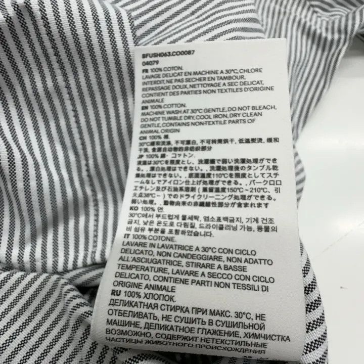 AMI AMIPARIS Striped Logo Long Sleeve Shirt 0079 Size US S / EU 44-46 / 1 - 4 Thumbnail